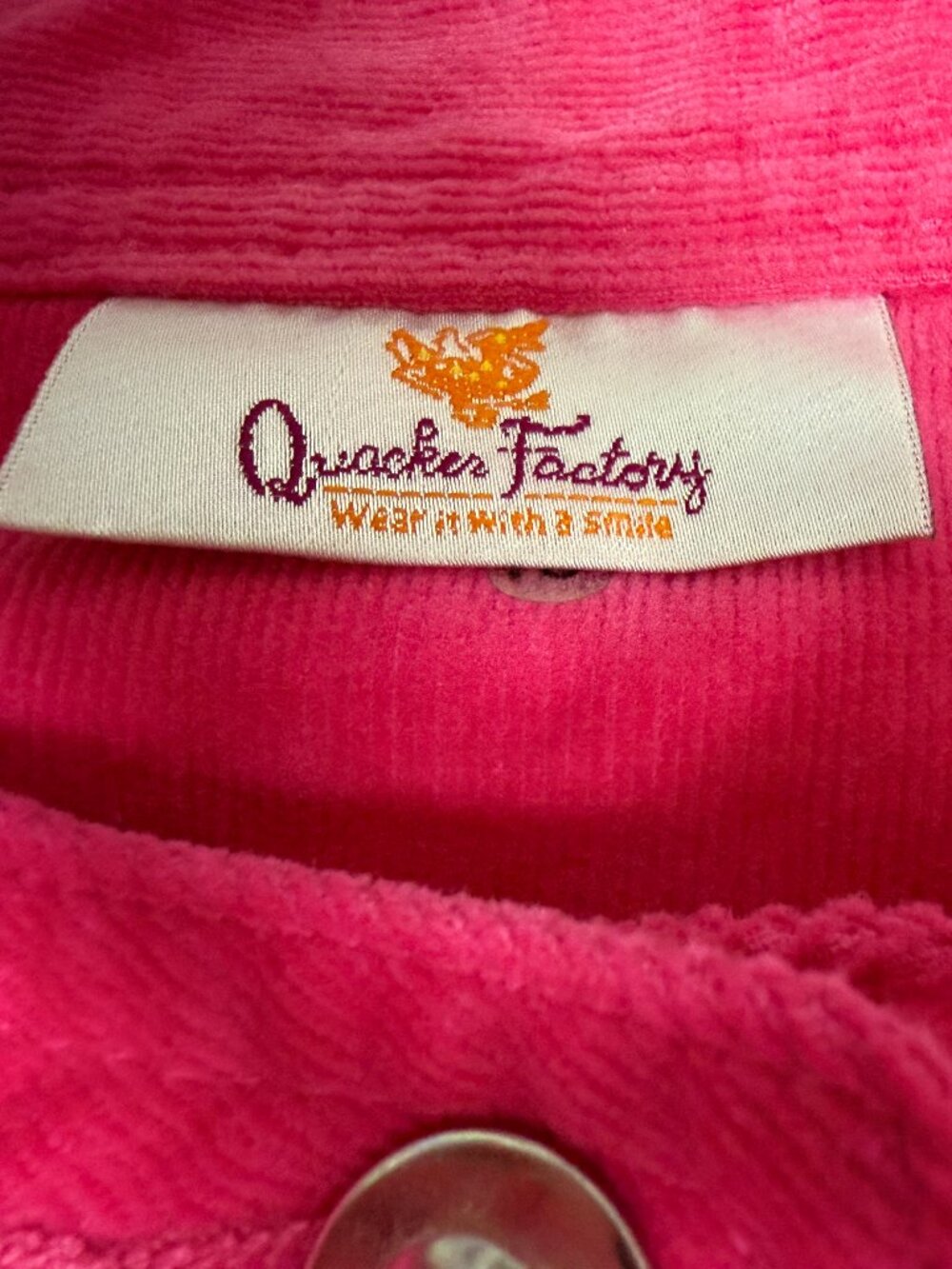 Quacker Factory Pink Corduroy Rhinestone Zip Front Jacket M - Picture 6 of 10